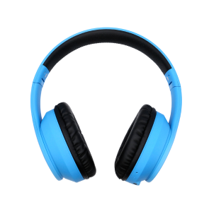 Blue headphones.